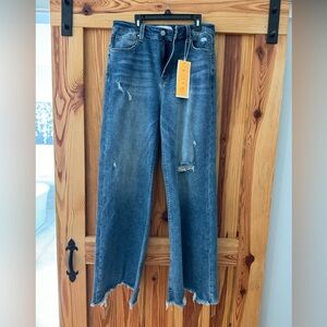 Risen High Rise Wide Leg Jeans